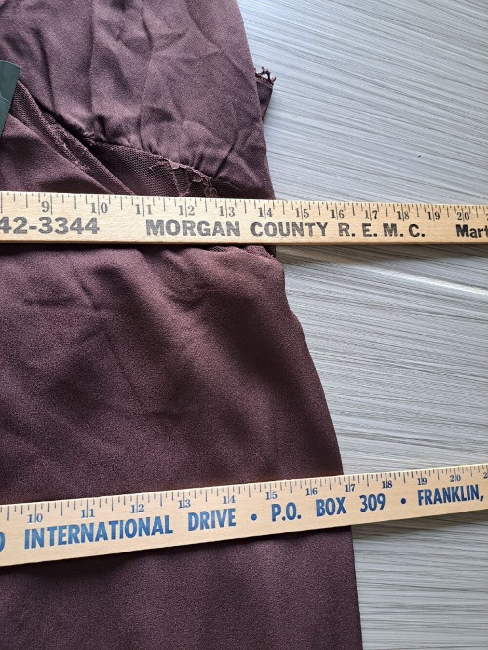 New Wild Fable Brown Lace Trim Maxi Dress Plunging V-Neckline Sheer Mesh M - Picture 10 of 15